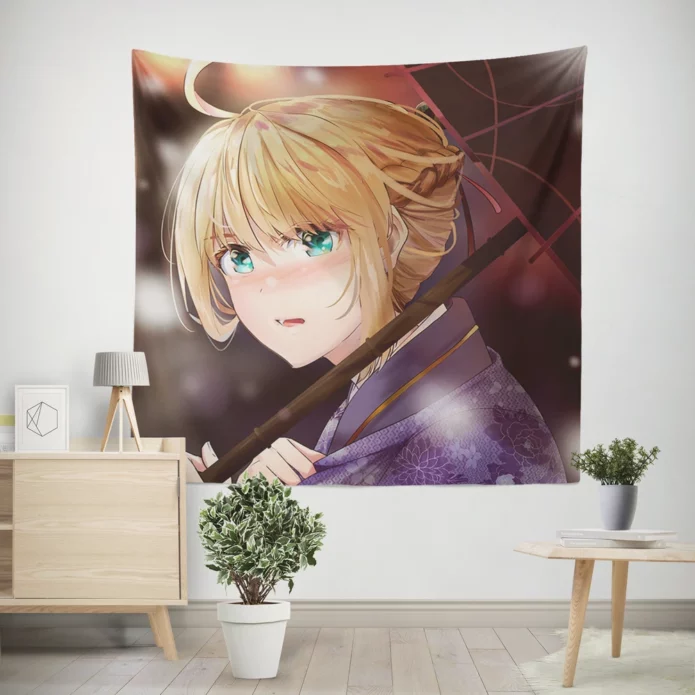 Fate Stay Night Chronicles Saber Quest Anime Wall Tapestry