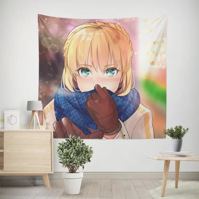 Fate Sword Unsheathed Saber Legacy Anime Wall Tapestry