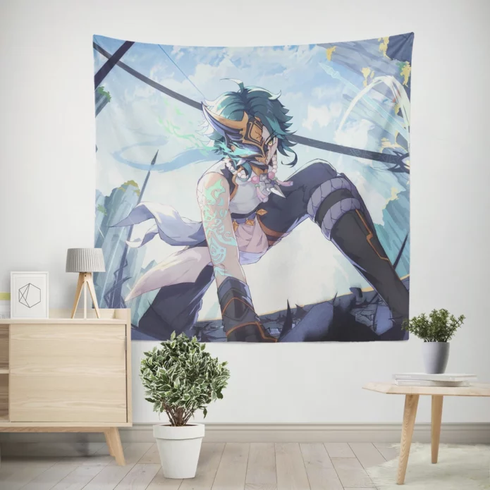 Genshin Impact Xiao Anemo Adept Anime Wall Tapestry