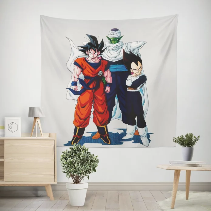 Goku Vegeta Piccolo Z Warriors Saga Anime Wall Tapestry