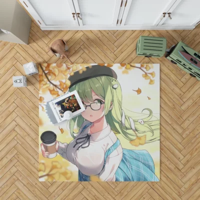 Green-Haired Sanae Touhou Charm Anime Rug