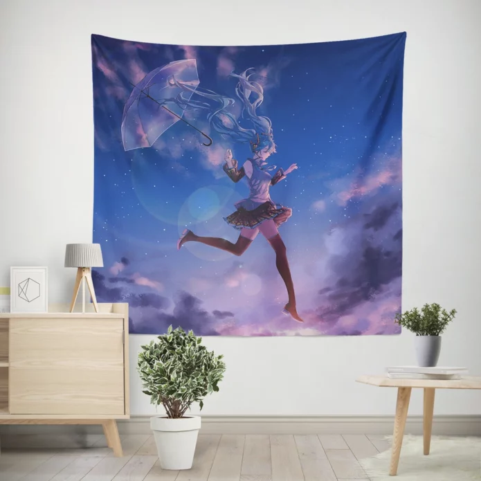 Harmonic Echo Hatsune Miku Anime Delight Wall Tapestry