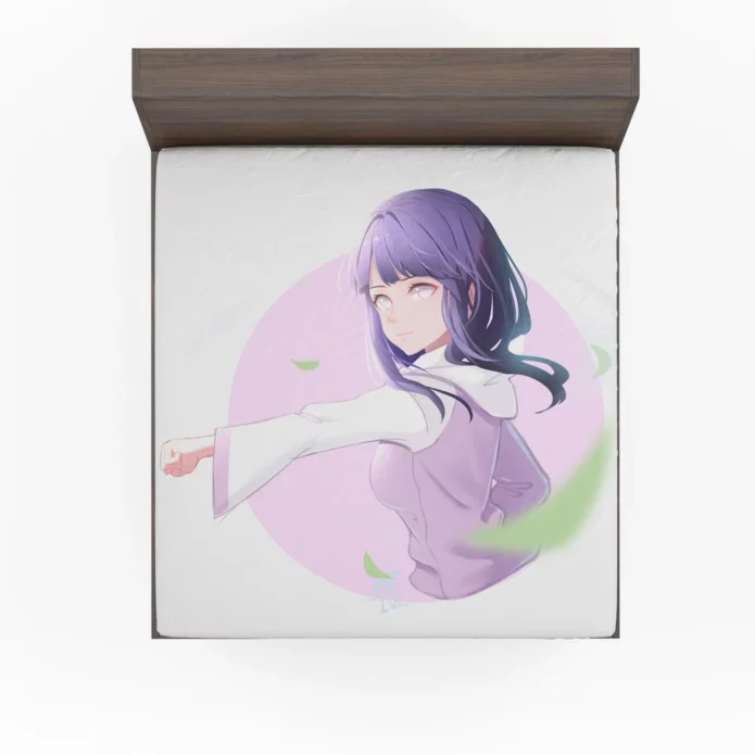 Hinata Hyuga Shining In Anime Naruto Fitted Sheet