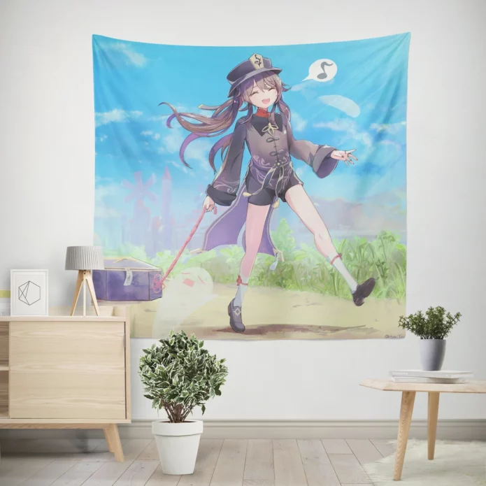 Hu Tao Impact Genshin Chronicles Anime Wall Tapestry