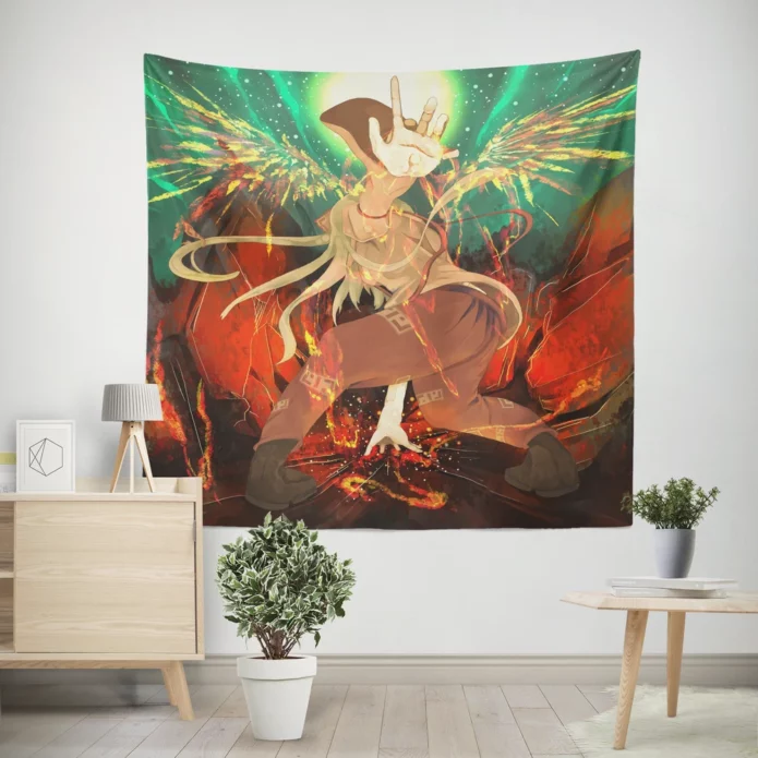 Immortal Flame Fujiwara No Mokou Anime Wall Tapestry