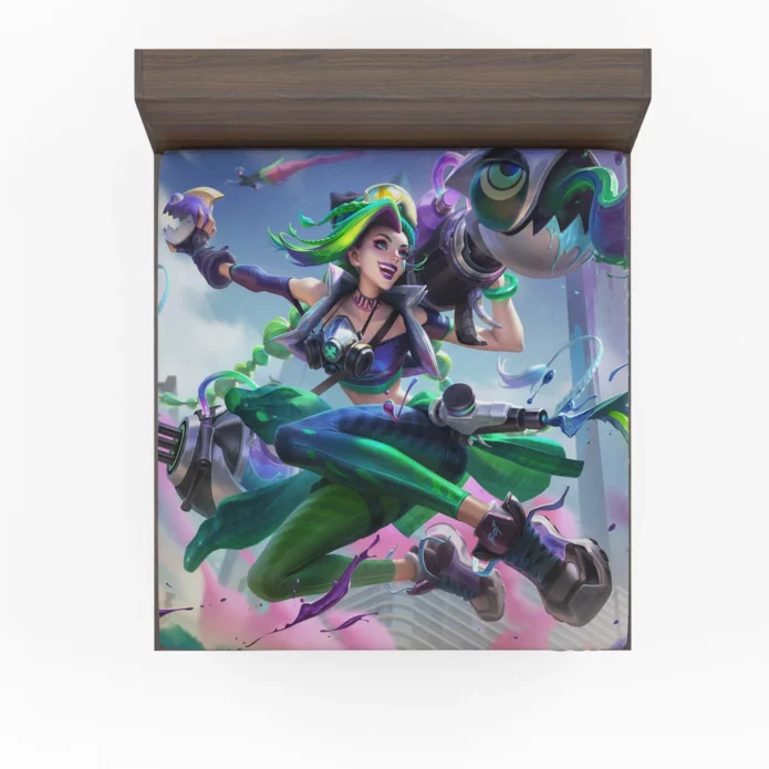 Jinx Chromacrash League Wild Rift Anime Fitted Sheet