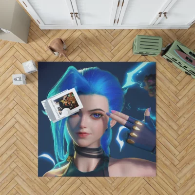 Jinx in League of Legends Video Game Legend Anime Rug