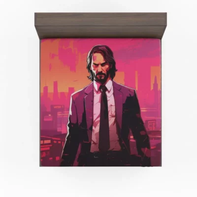 John Wick Hotline Miami Deadly Pursuit Fitted Sheet