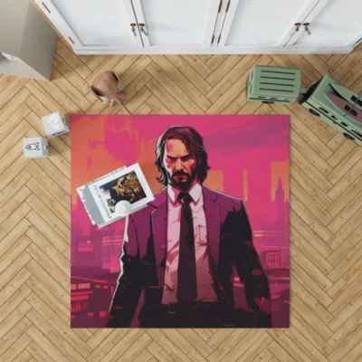 John Wick Hotline Miami Deadly Pursuit Rug