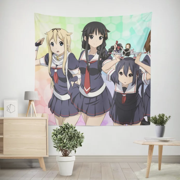 K-On Band Harmony Yui And Friends Anime Wall Tapestry