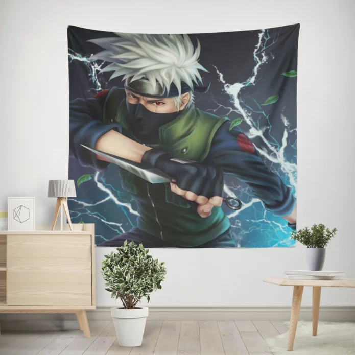 Kakashi Chidori Naruto Power Unleashed Anime Wall Tapestry