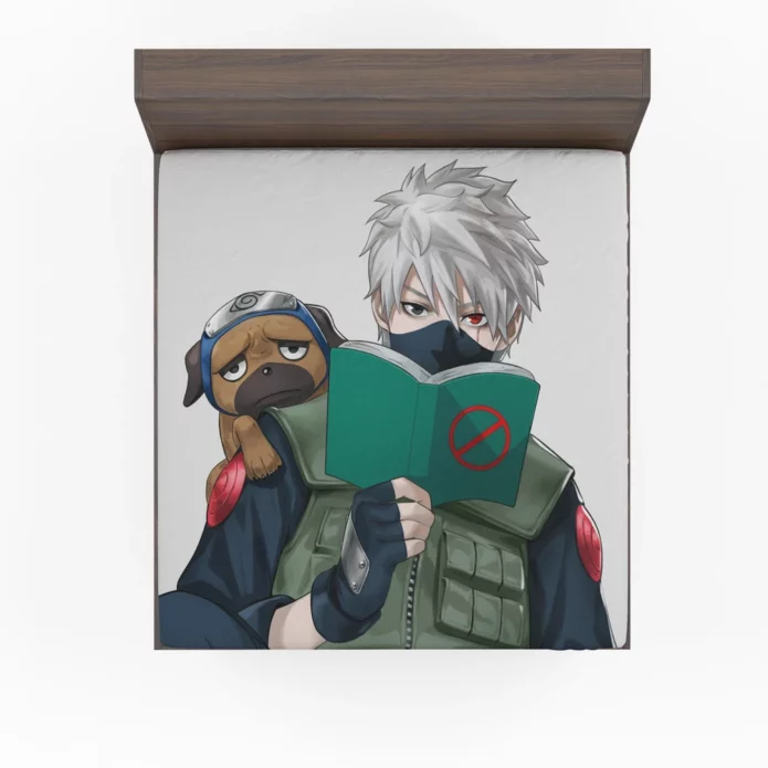 Kakashi And Pakkun Naruto Duo Anime Fitted Sheet