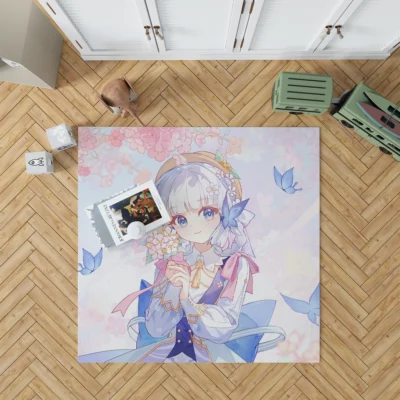 Kamisato Ayaka Genshin Elegant Warrior Anime Rug