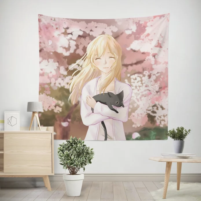 Kaori Melancholy Tears Of A Cat Anime Wall Tapestry