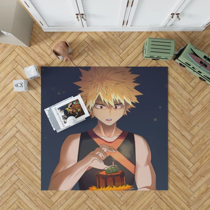 Katsuki Bakugou Heroic Academia Adventure Anime Rug