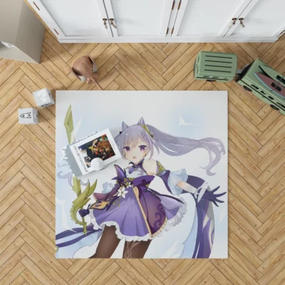 Keqing Exploring Genshin Impact World Anime Rug