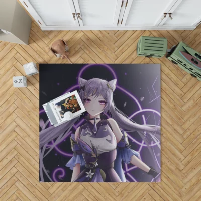 Keqing Genshin Impact Electrifying Heroine Anime Rug