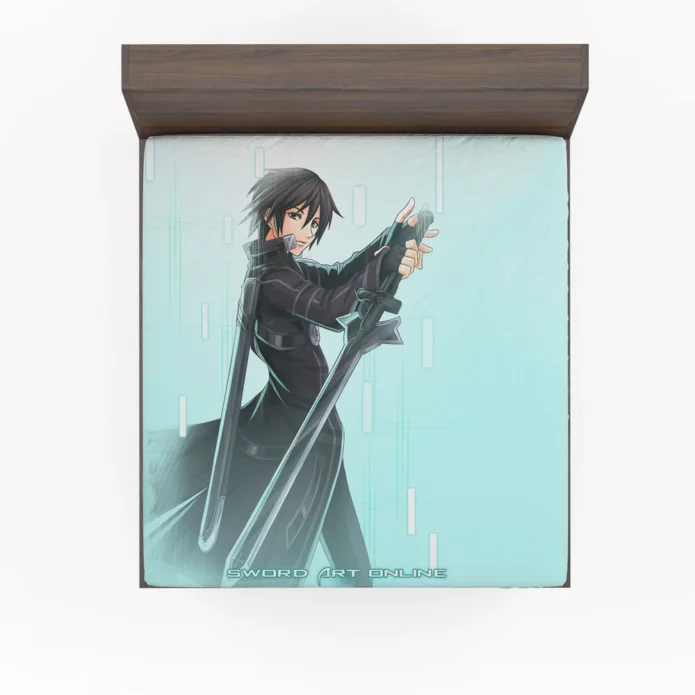 Kirito Sword Art Quest Virtual Odyssey Anime Fitted Sheet