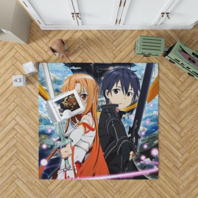 Kirito and Asuna SAO Fantasy Love Anime Rug