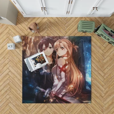 Kirito and Asuna Saga Sword Art Online Adventure Anime Rug