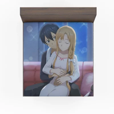 Kirito and Asuna Sword Art Online Adventure Anime Fitted Sheet