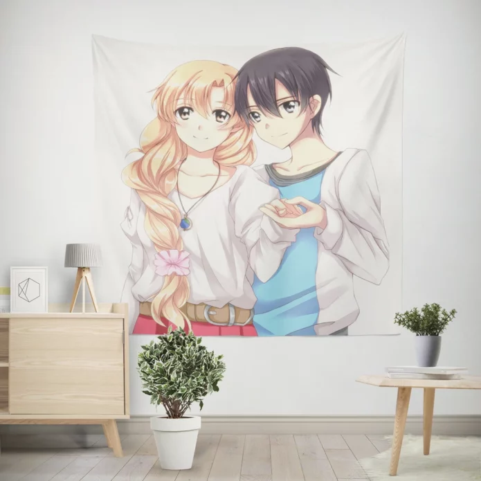 Kirito And Asuna Sword Art Online Anime Wall Tapestry