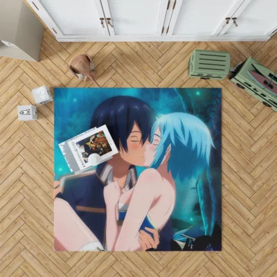 Kirito x Sinon SAO Kiss Fanart Anime Rug