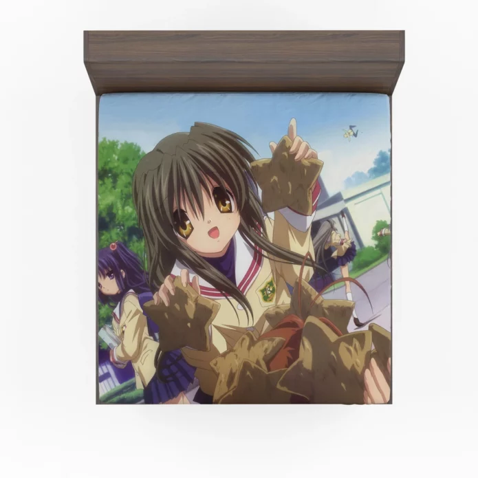 Kyou Fujibayashi And Friends Clannad Tale Anime Fitted Sheet