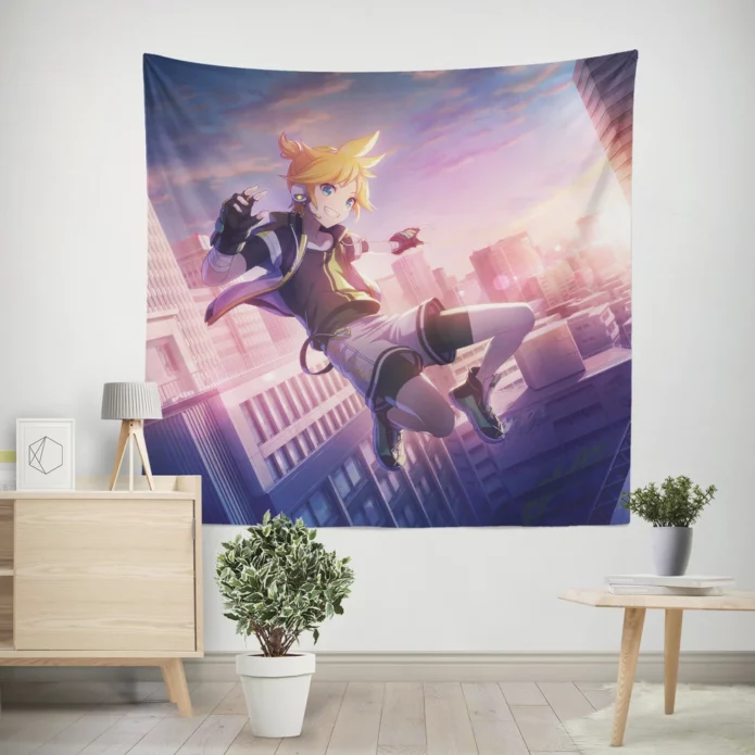 Len Kagamine Vibrant Project Sekai Tale Anime Wall Tapestry