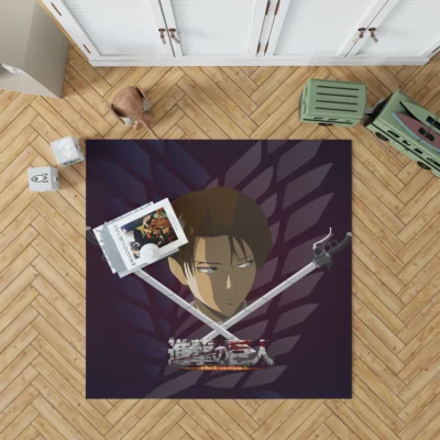 Levi Ackerman A Titan Foe Anime Rug