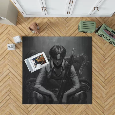 Levi Battle Unyielding Spirit Anime Rug