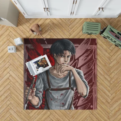 Levi Courage Fight for Freedom Anime Rug