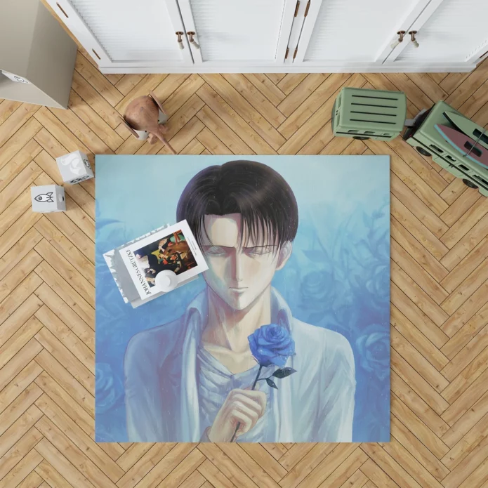 Levi Resolve Titan Confrontation Anime Rug