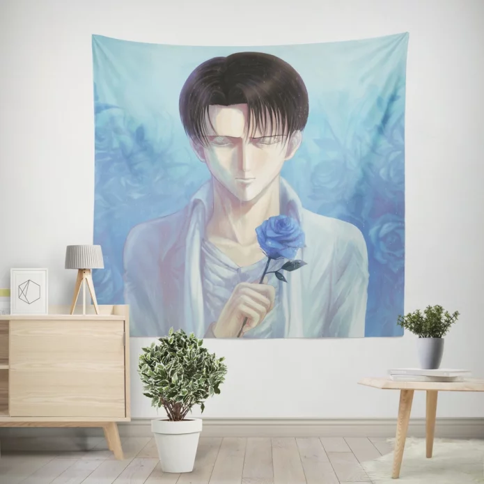 Levi Resolve Titan Confrontation Anime Wall Tapestry