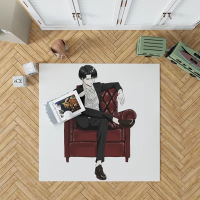 Levi Struggle Attack On Titan Anime Rug