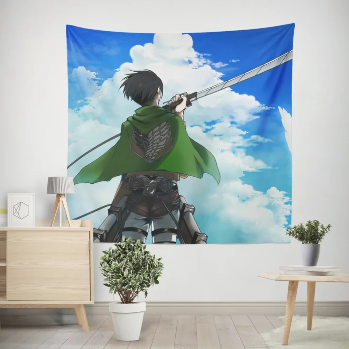 Levi Unyielding Valor Attack On Titan Anime Wall Tapestry