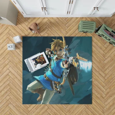 Link Adventure in Breath World Anime Rug