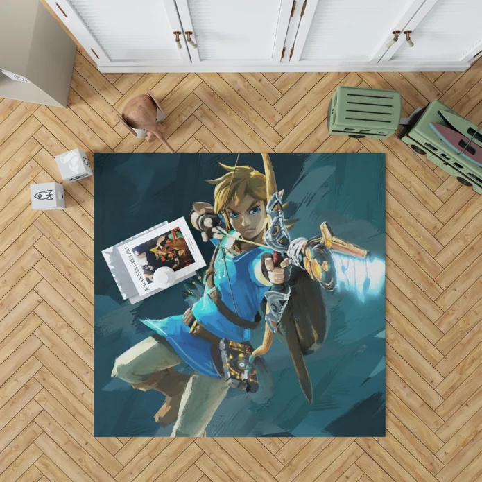 Link Adventure In Breath World Anime Rug