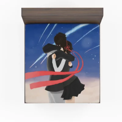 Love Echo Taki and Mitsuha Anime Fitted Sheet