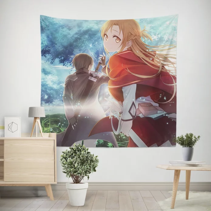 Love In Aincrad Sword Art Online Romance Anime Wall Tapestry