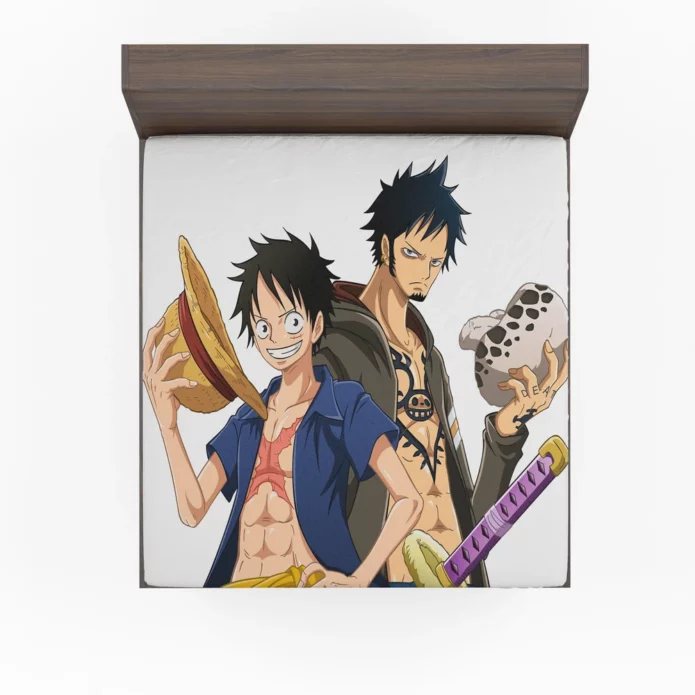 Luffy And Law One Piece Alliance Anime Fitted Sheet