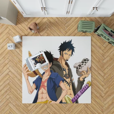 Luffy and Law One Piece Alliance Anime Rug