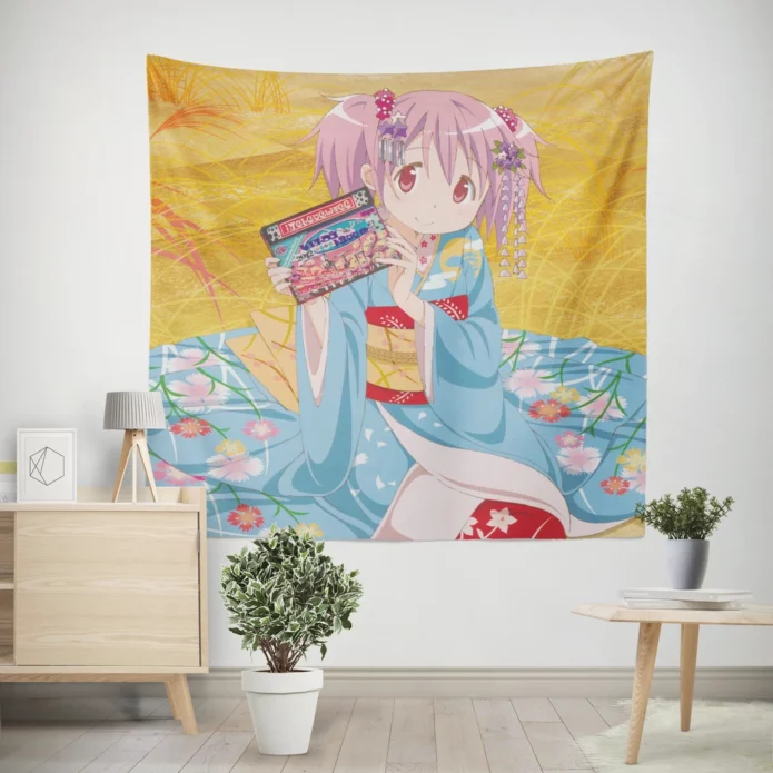 Madoka Kaname Puella Magi Adventure Anime Wall Tapestry