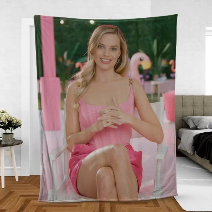 Margot Robbie Barbies Dream Cast Fleece Blanket