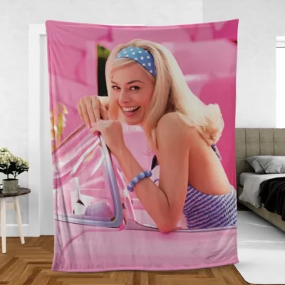 Margot Robbie as Baribe Barbie Adventure Fleece Blanket