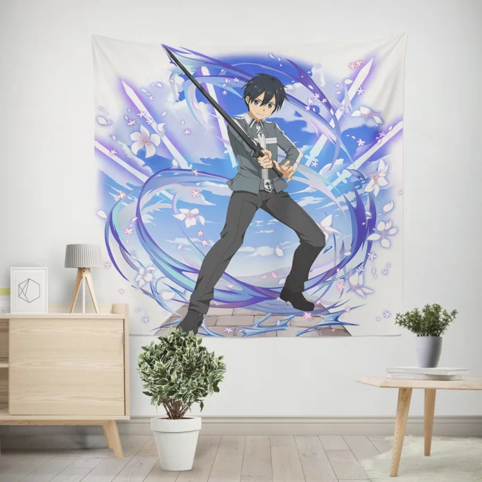 Memory Defrag Kirito Virtual Duel Anime Wall Tapestry