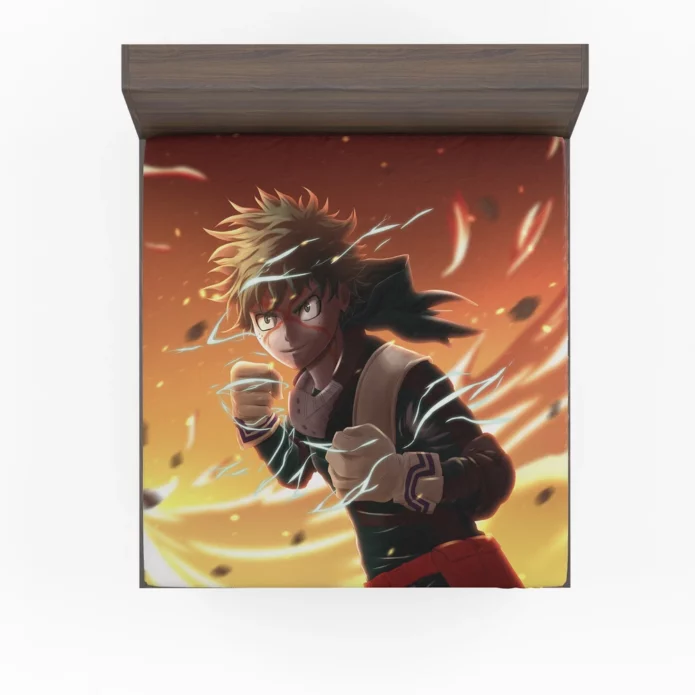 Midoriya Heroic Endeavors Anime Fitted Sheet