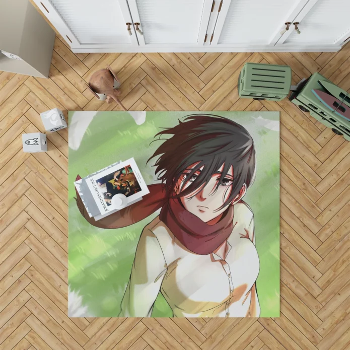 Mikasa Battle Titan Showdown Anime Rug