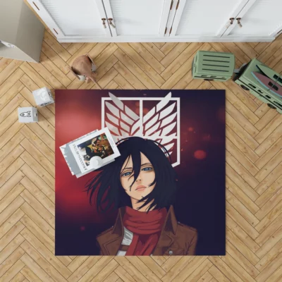 Mikasa Courage Titans Ultimate Battle Anime Rug