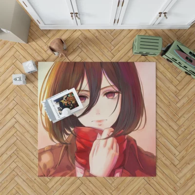 Mikasa Devotion Titans Epic Struggle Anime Rug